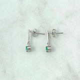 Topos Piedra Colgante 1.95gr / 1.8cm / Esmeraldas 52pts Diamantes 4pts Broche Mariposa Oro Blanco 18K (Joya) ©