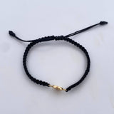 Black Bracelet Letter A 0.4gr / 18K Yellow Gold &