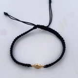 Pulsera Negra Letra I 0.4gr / Oro Amarillo 18K &