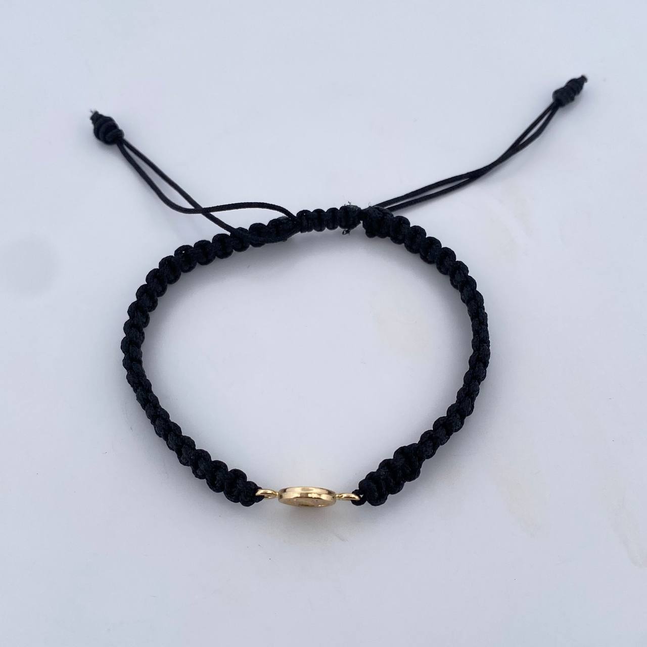 Pulsera Negra Letra N 0.4gr / Oro Amarillo 18K &