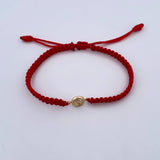 Red Bracelet Letter G 0.4gr / 18K Yellow Gold &