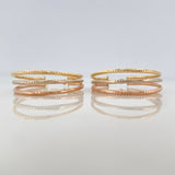 Daki Oval Hoop Earrings 2.35 g / 1 1/2 in Three Golds 18K