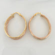 Daki Oval Hoop Earrings 2.35 g / 1 1/2 in Three Golds 18K