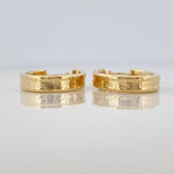 Tribal Oval Hoop Earrings 2.6 g / 1 in 18K Yellow Gold