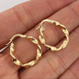 Twisted Screw Hoop Earrings 1.9 g / 1 in 18K Yellow Gold