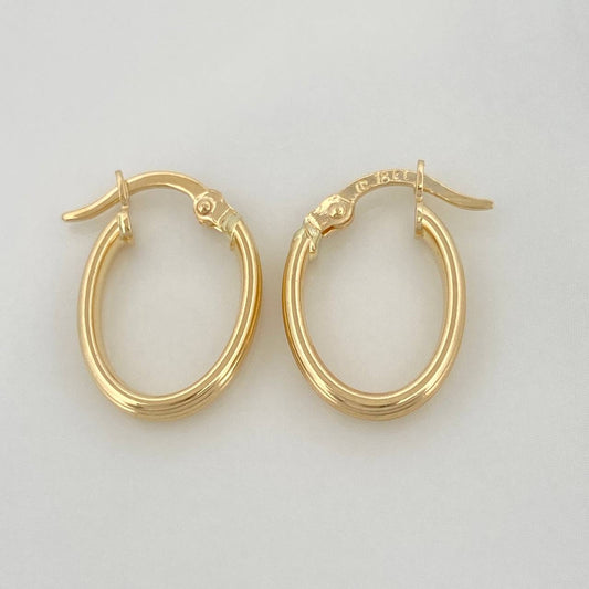 Juli Oval Hoop Earrings 1.1 g / 3/4 in 18K Yellow Gold