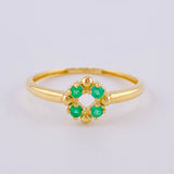 Anillo Recuadros Esfericos Esmeraldas 1Pts 1.65 g / T8 Oro Amarillo 18K