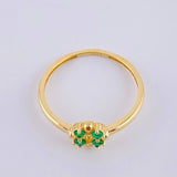 Anillo Recuadros Esfericos Esmeraldas 1Pts 1.65 g / T8 Oro Amarillo 18K