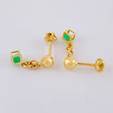 Topos Cubo Esmeralda 17Pts 1.55 g / 1/2 in Oro Amarillo 18K