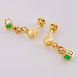 Topos Cubo Esmeralda 15Pts 1.5 g / 1/2 in Oro Amarillo 18K