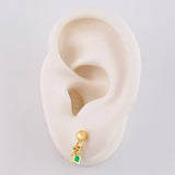 Topos Cubo Esmeralda 15Pts 1.5 g / 1/2 in Oro Amarillo 18K