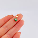 Dije Flor Esmeraldas 9Pts Diamante 9Pts 0.85 g / 1/2 in Oro Amarillo 18K