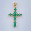 Pendant Cross Emerald Points 2.35gr / 1 1/4 in / 18K Gold +