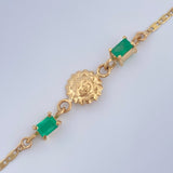 Pulso Escalera Plana Sol Esmeralda 1.35gr / 7 in / Oro Amarillo 18K %