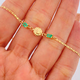 Pulso Escalera Plana Sol Esmeralda 1.35gr / 7 in / Oro Amarillo 18K %