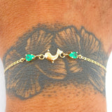 Pulso Escalera Plana Delfin Esmeralda 1.35gr / 7 in / Oro Amarillo 18K %