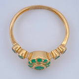 Anillo Circulos Esmeralda 2.5gr / T7 / Oro Amarillo 18K %