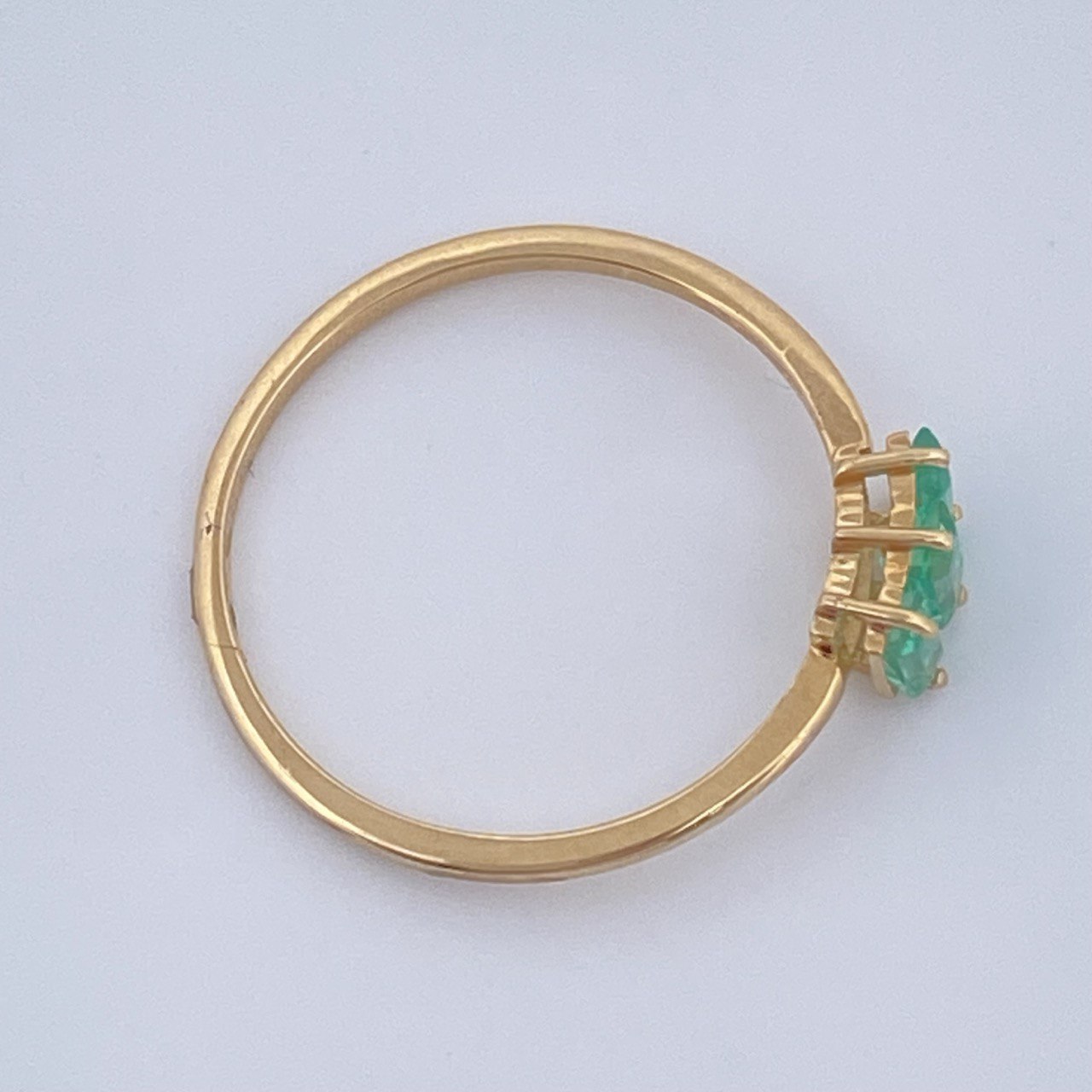 Accordion Emerald Ring 1.05gr / Size 5 1/4 / 18K Gold +