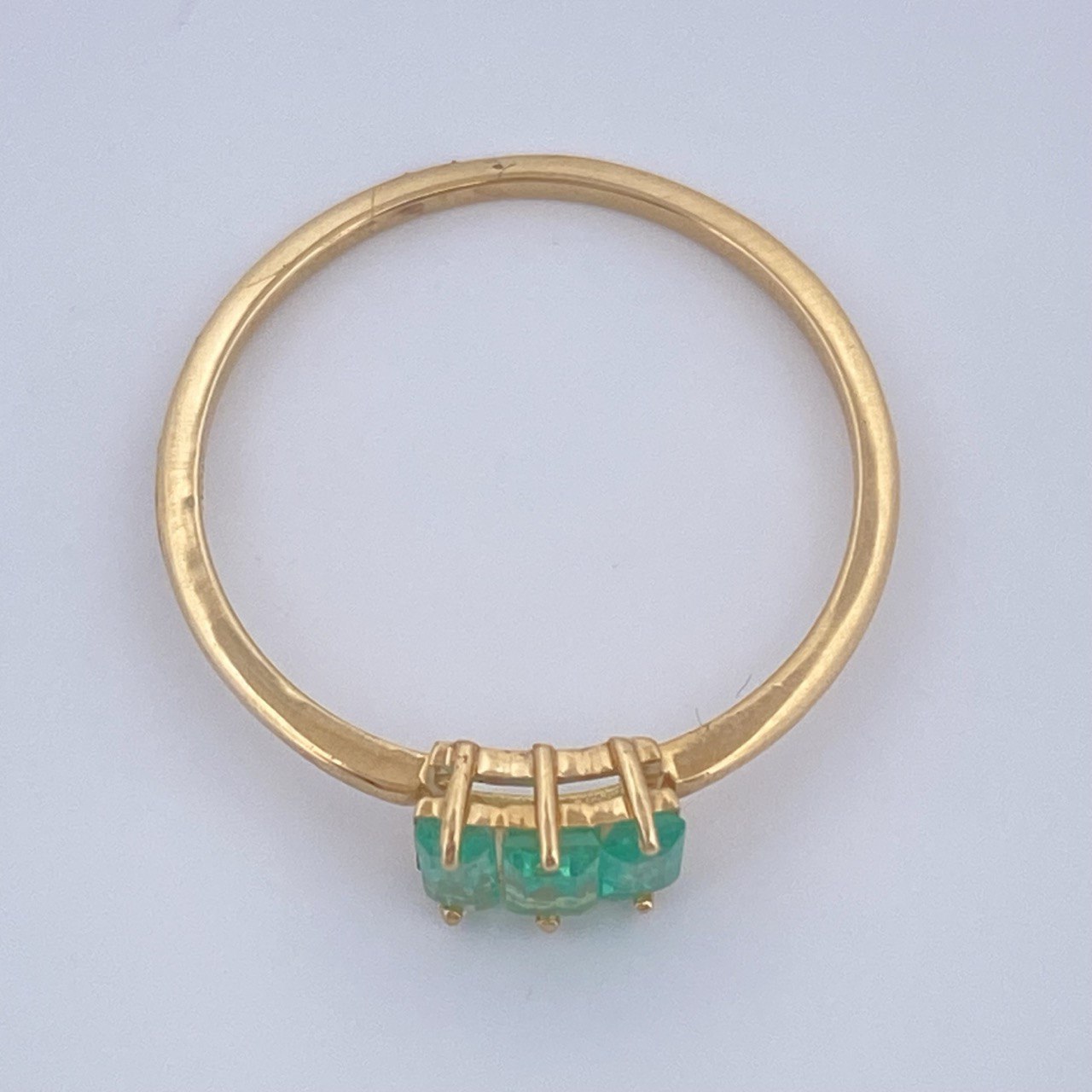 Accordion Emerald Ring 1.05gr / Size 5 1/4 / 18K Gold +