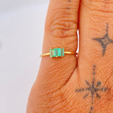 Accordion Emerald Ring 1.05gr / Size 5 1/4 / 18K Gold +