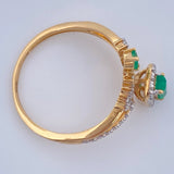 Anillo Encanto Esmeralda 2.85gr / T6 1/2 / Dos Oros Amarillo Blanco 18K %