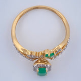Anillo Encanto Esmeralda 2.85gr / T6 1/2 / Dos Oros Amarillo Blanco 18K %