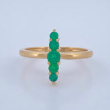 Emerald Line Ring 2.25gr / Size 5 1/2 / 18K Gold +