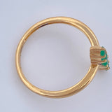 Emerald Line Ring 2.25gr / Size 5 1/2 / 18K Gold +