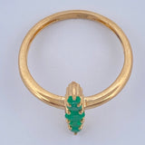 Emerald Line Ring 2.25gr / Size 5 1/2 / 18K Gold +