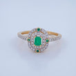 Essence Emerald Ring 2.75gr / Size 6 / Two Tone Yellow White 18K +