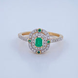 Essence Emerald Ring 2.75gr / Size 6 / Two Tone Yellow White 18K +