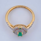 Essence Emerald Ring 2.75gr / Size 6 / Two Tone Yellow White 18K +