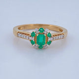 Halo Churumbela Emerald Ring 3.05gr / Size 7 1/4 18K Gold +0$