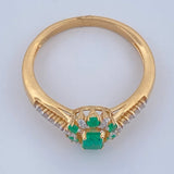 Halo Churumbela Emerald Ring 3.05gr / Size 7 1/4 18K Gold +0$