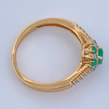 Halo Churumbela Emerald Ring 3.05gr / Size 7 1/4 / Two Tone Yellow White 18K +