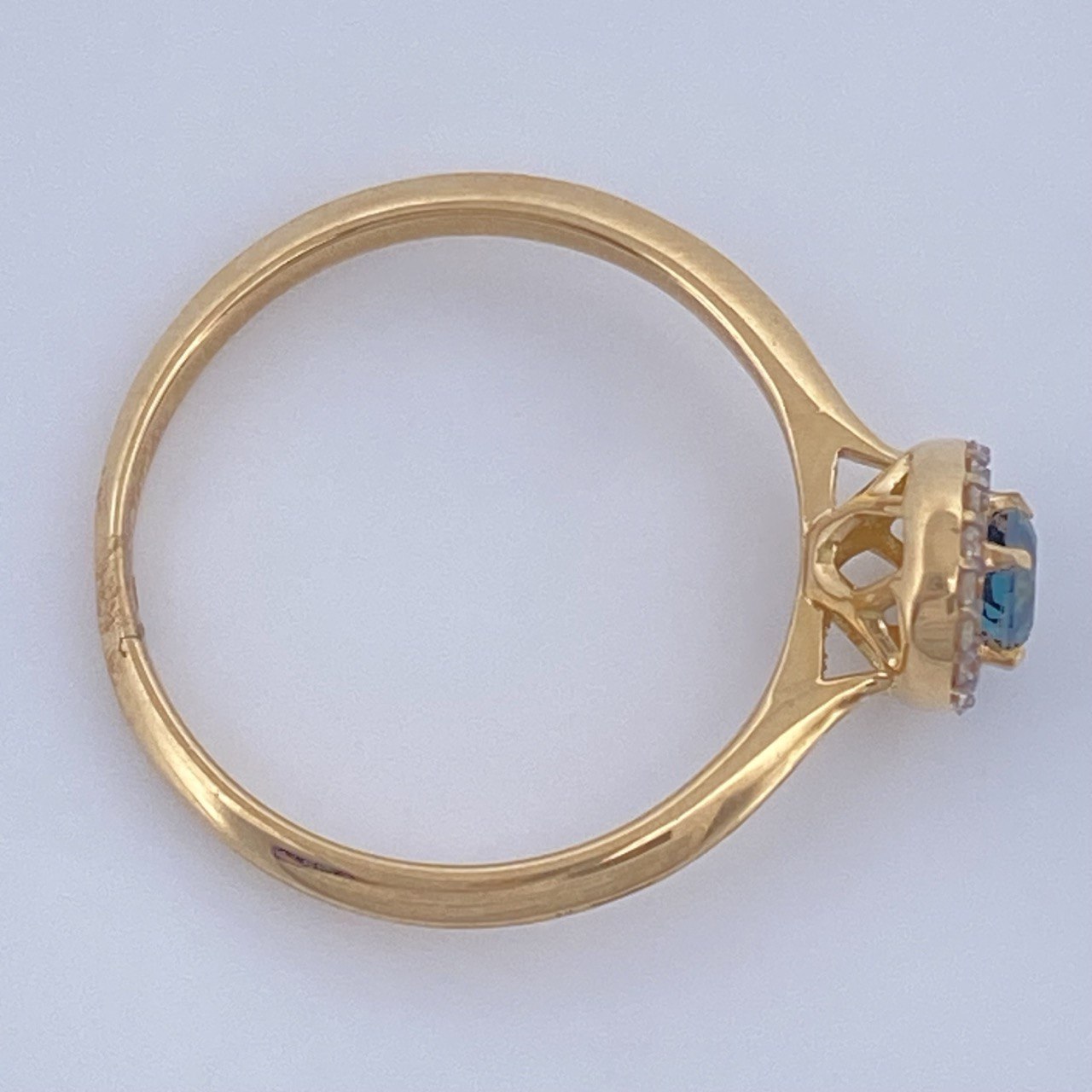 Halo Circle Diamond Ring 2.15g / Size 6 1/4 / Two-Tone Yellow White Gold 18K %