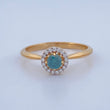 Halo Circle Diamond Ring 2.15g / Size 6 1/4 / Two-Tone Yellow White Gold 18K %