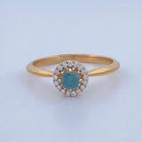 Halo Circle Diamond Ring 2.15g / Size 6 1/4 / Two-Tone Yellow White Gold 18K %
