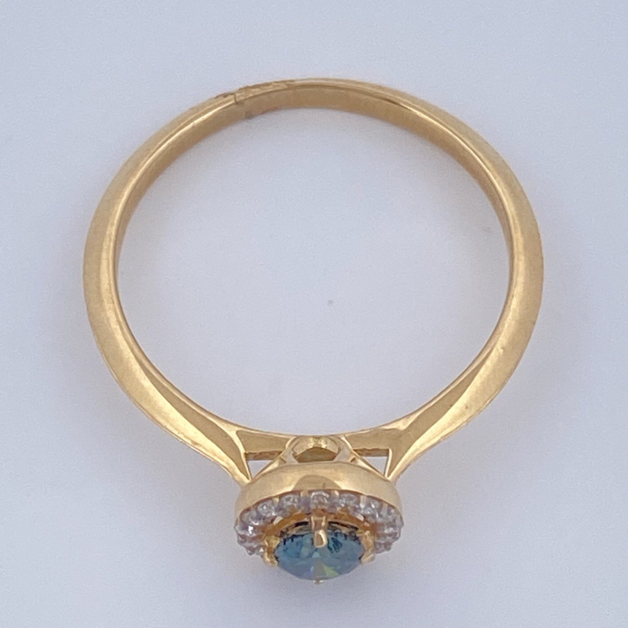 Halo Circle Diamond Ring 2.15g / Size 6 1/4 / Two-Tone Yellow White Gold 18K %