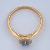 Halo Circle Diamond Ring 2.15g / Size 6 1/4 / Two-Tone Yellow White Gold 18K %