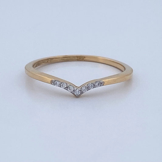 Anillo Tiara Diamante 1.25gr / T5 1/4 / Dos Oros Amarillo Blanco 18K %