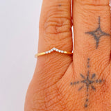 Tiara Diamond Ring 1.35gr / Size 7 / Two-tone Yellow White 18K Gold &