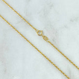 Set Cadena Lazo 1gr / 50cm / 1.2mm + Dije Corazón 0.3gr / 1.5cm Cargador Bordeado 1.3gr Oro Amarillo 18K (Oferta)
