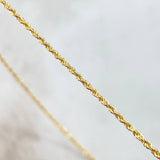 Set Cadena Lazo 1gr / 50cm / 1.2mm + Dije Corazón 0.3gr / 1.5cm Cargador Bordeado 1.3gr Oro Amarillo 18K (Oferta)