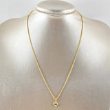 Set Cadena Lazo 1gr / 50cm / 1.2mm + Dije Corazón 0.3gr / 1.5cm Cargador Bordeado 1.3gr Oro Amarillo 18K (Oferta)