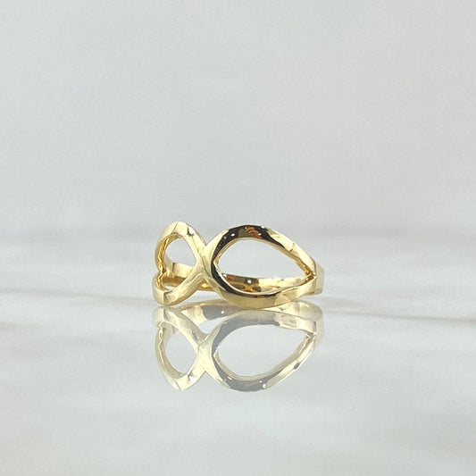 Crossed Ties Ring 2.35gr / Size 6 / Smooth 18K Yellow Gold *
