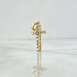 Dije Cruz Tupida 2gr / 2.5cm / Circones Blancos Oro Amarillo 18K