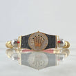 Red Bracelet Charm Crown Belt 13.3gr / 7mm-8mm Beads Polished Diamond Cut 14pcs Two-tone Yellow White 18K