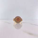 Steering Wheel Ring 10gr / T10 / White Zircons Two-tone Yellow and Rose Gold 18K &