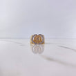 Octagonal Ring 7.85gr / T10 1/2 / White Zircons Two-tone Yellow and White Gold 18K $